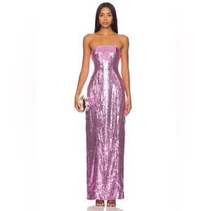 NEW RETROFETE Ember Sequin Dress Pink Large **See Description** Barbie Prom